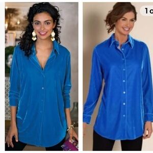Soft Surroundings Blue Velvet Tunic